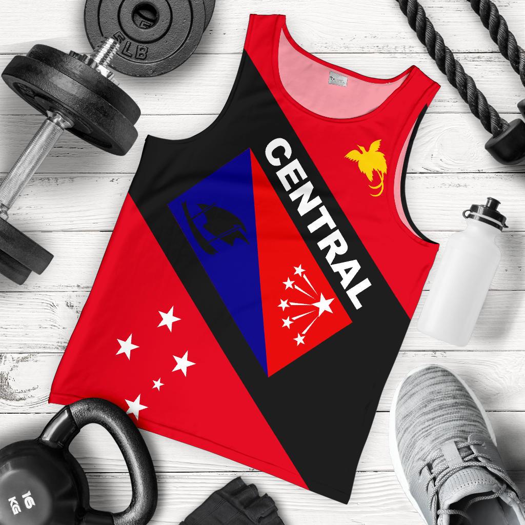 Papua New Guinea Men's Tank Top - Central Province Red - Polynesian Pride