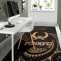 Pohnpei Micronesia Area Rug - Gold Tribal Wave - Polynesian Pride