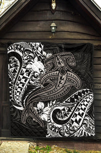 Papua New Guinea Premium Quilt - White Shark Polynesian Tattoo - Polynesian Pride