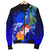 Polynesian Hawaii Custom Personalised Men's Bomber Jacket - Humpback Whale with Tropical Flowers (Blue) - Polynesian Pride