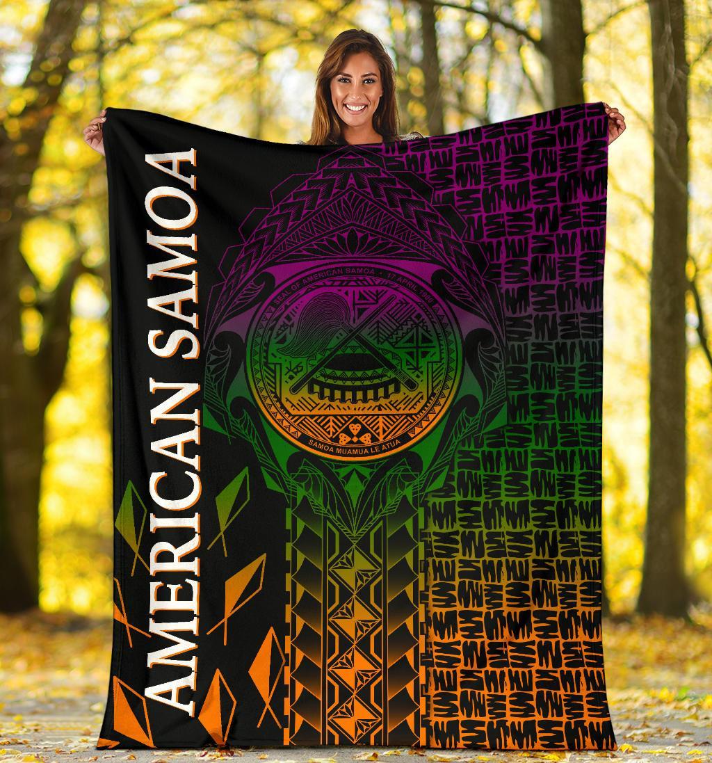 American Samoa Premium Blanket - AS Seal Rocket Style - Polynesian Pride