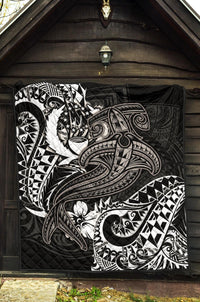 Pohnpei Premium Quilt - White Shark Polynesian Tattoo - Polynesian Pride