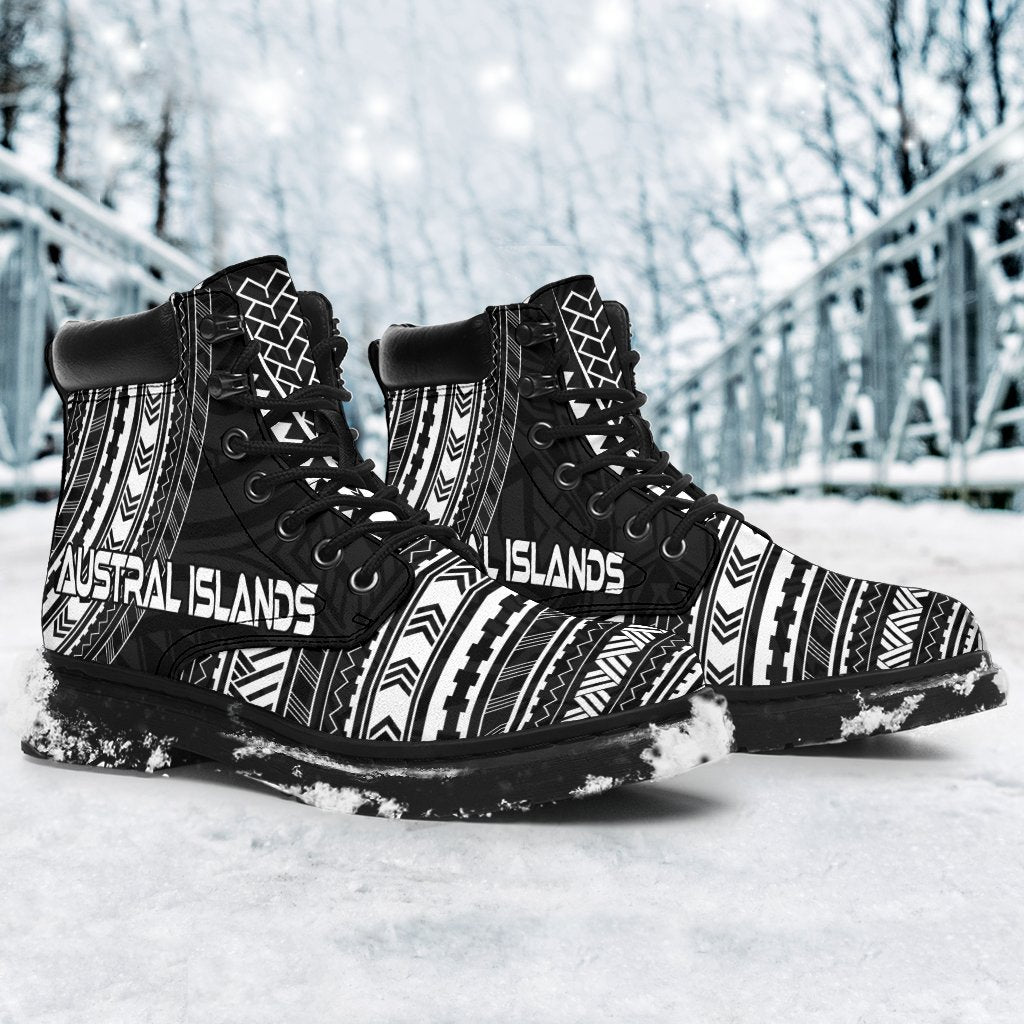 Austral Islands Leather Boots - Polynesian Black Chief Version - Polynesian Pride