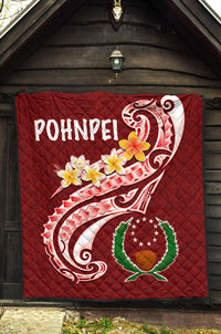 Pohnpei Premium Quilt - Pohnpei Seal Polynesian Patterns Plumeria - Polynesian Pride