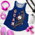 Guam Women's Racerback Tank - Turtle Waving Blue - Polynesian Pride