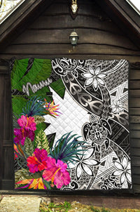 Nauru Premium Quilt - Turtle Plumeria Banana Leaf - Polynesian Pride
