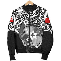 Tonga Polynesian Bomber Jacket (Men) - Tongan Pride (White) - Polynesian Pride
