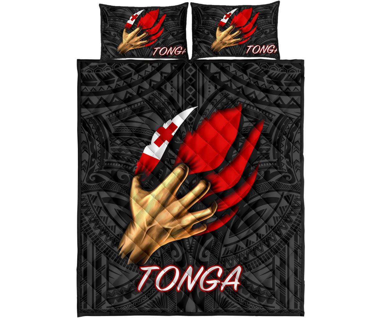 Tonga Quilt Bed Set - Tonga In Me (Black) - Polynesian Pride