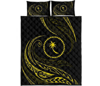 Chuuk Islands Quilt Bed Set - Green - Frida Style Yellow - Polynesian Pride