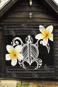 Hawaii Premium Quilt - Turtle Plumeria Flowers Polynesian Pattern - Polynesian Pride