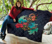 Hawaiian Plumeria Hibiscus Anchor Galaxy Premium Quilt - Polynesian Pride