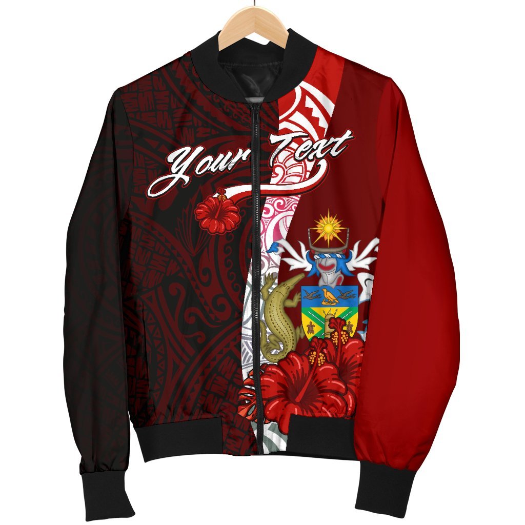 Polynesian Custom Personalised Men's Bomber Jacket - Coat Of Arm With Hibiscus - Polynesian Pride