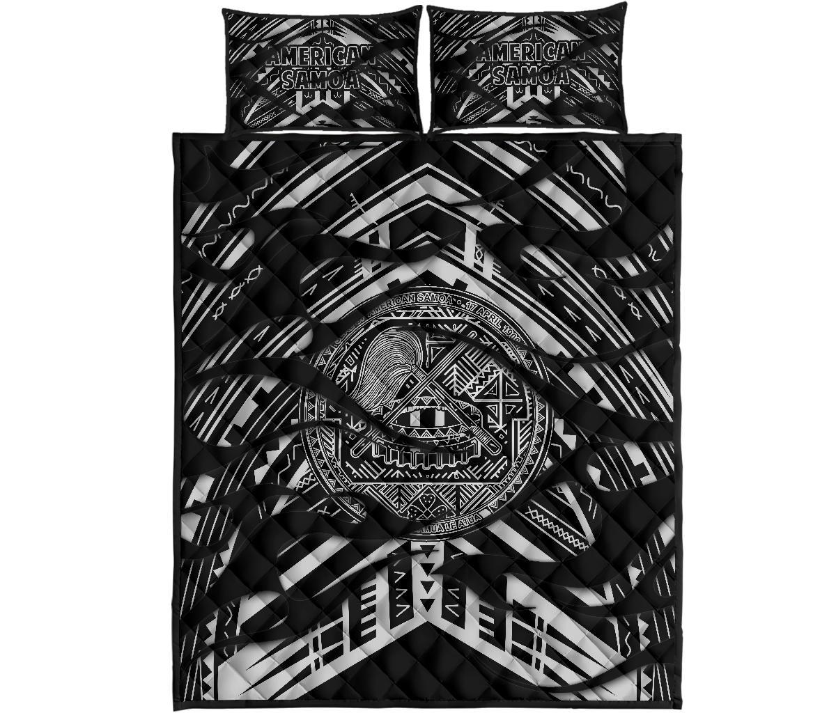 American Samoa Quilt Bed Set - American Samoa Seal Polynesian Tattoo Forward Wind - Polynesian Pride