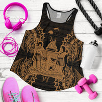Fiji Polynesian Women Tank Top Map Gold - Polynesian Pride