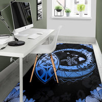 Hawaii Turtle Hibiscus Corner Map Polynesian Area Rug AH - Polynesian Pride