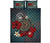 American Samoa Quilt Bed Set - Blue Turtle Tribal Blue - Polynesian Pride
