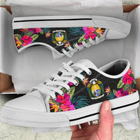 Nauru Low Top Shoe - Hibiscus Polynesian Pattern - Polynesian Pride