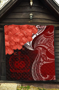 Samoa Premium Quilt - Samoa Seal Wave Style (Red) - Polynesian Pride