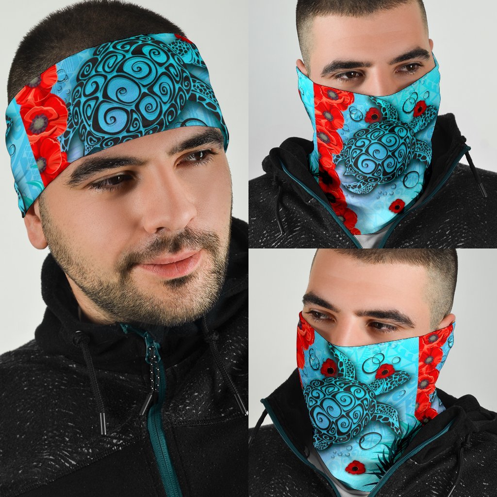 Polynesian Turtle Bandana Poppy Flowers - Polynesian Pride