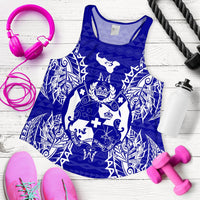 Tonga Polynesian Women Tank Top Map Blue - Polynesian Pride