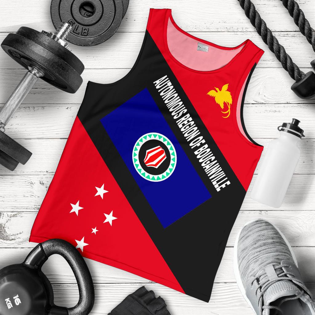 Papua New Guinea Men's Tank Top - Autonomous Region of Bougainville Province Red - Polynesian Pride