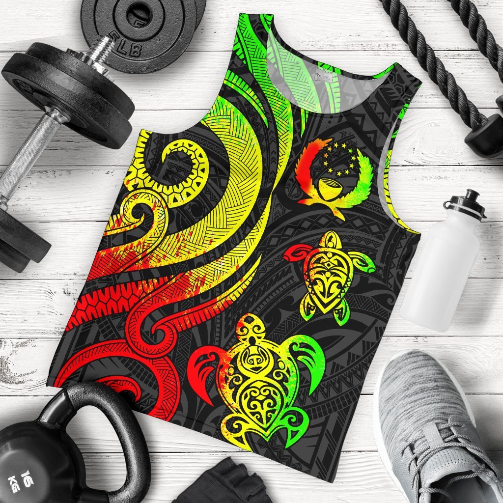 Pohnpei Micronesian Men Tank Top - Reggae Tentacle Turtle Reggae - Polynesian Pride