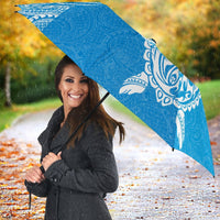 Tonga Umbrella Turtle Mermaid Polynesian Pattern White Blue - Polynesian Pride