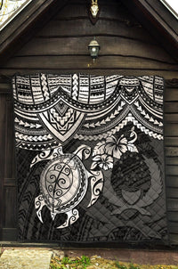 Pohnpei Polynesian Premium Quilt - Polynesian White Turtle - Polynesian Pride