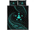 Austral Islands Quilt Bed Set - Turquoise - Frida Style Turquoise - Polynesian Pride