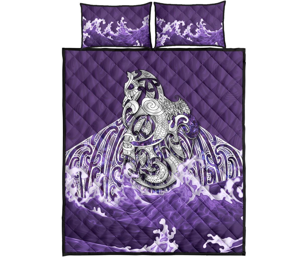 Maori Manaia The Purple Sea Quilt Bed Set - Polynesian Pride