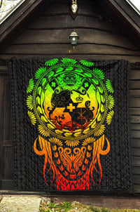 Tonga Polynesian Premium Quilt - Tattoo Pattern With Seal Reggae - Polynesian Pride