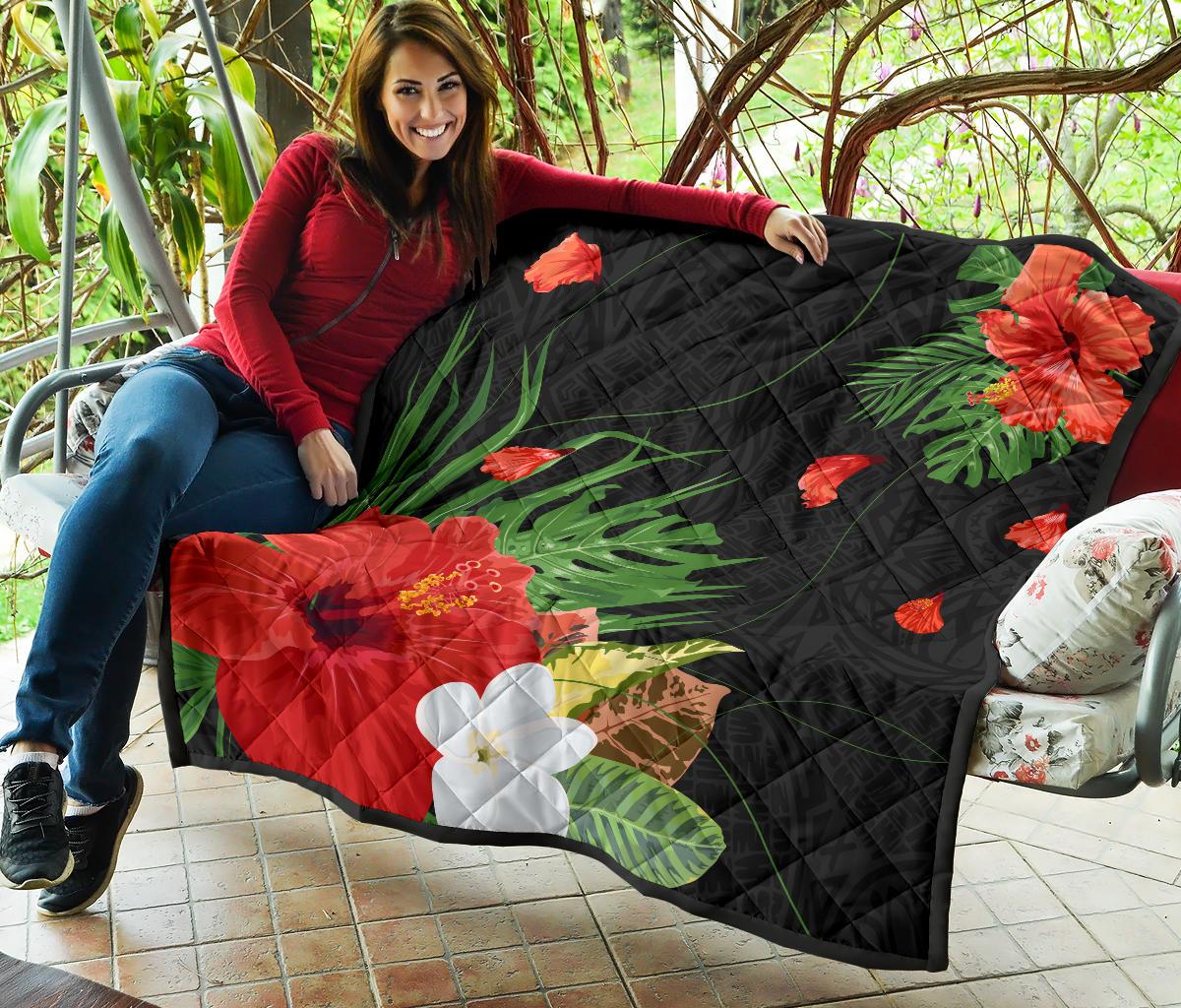 Hawaii Hibiscus Polynesian Premium Quilt - Polynesian Pride
