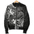 Pohnpei Men's Bomber Jacket - White Shark Polynesian Tattoo - Polynesian Pride