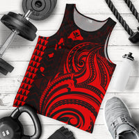 Kanaka Maoli Map Polynesian Tank Top Red - Polynesian Pride