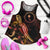 Chuuk Polynesian Women Tank Top - Turtle With Blooming Hibiscus Gold Gold - Polynesian Pride