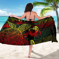 Vanuatu Sarong - Turtle Hibiscus Pattern Reggae - Polynesian Pride