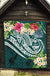 Guam Polynesian Premium Quilt - Summer Plumeria (Turquoise) - Polynesian Pride
