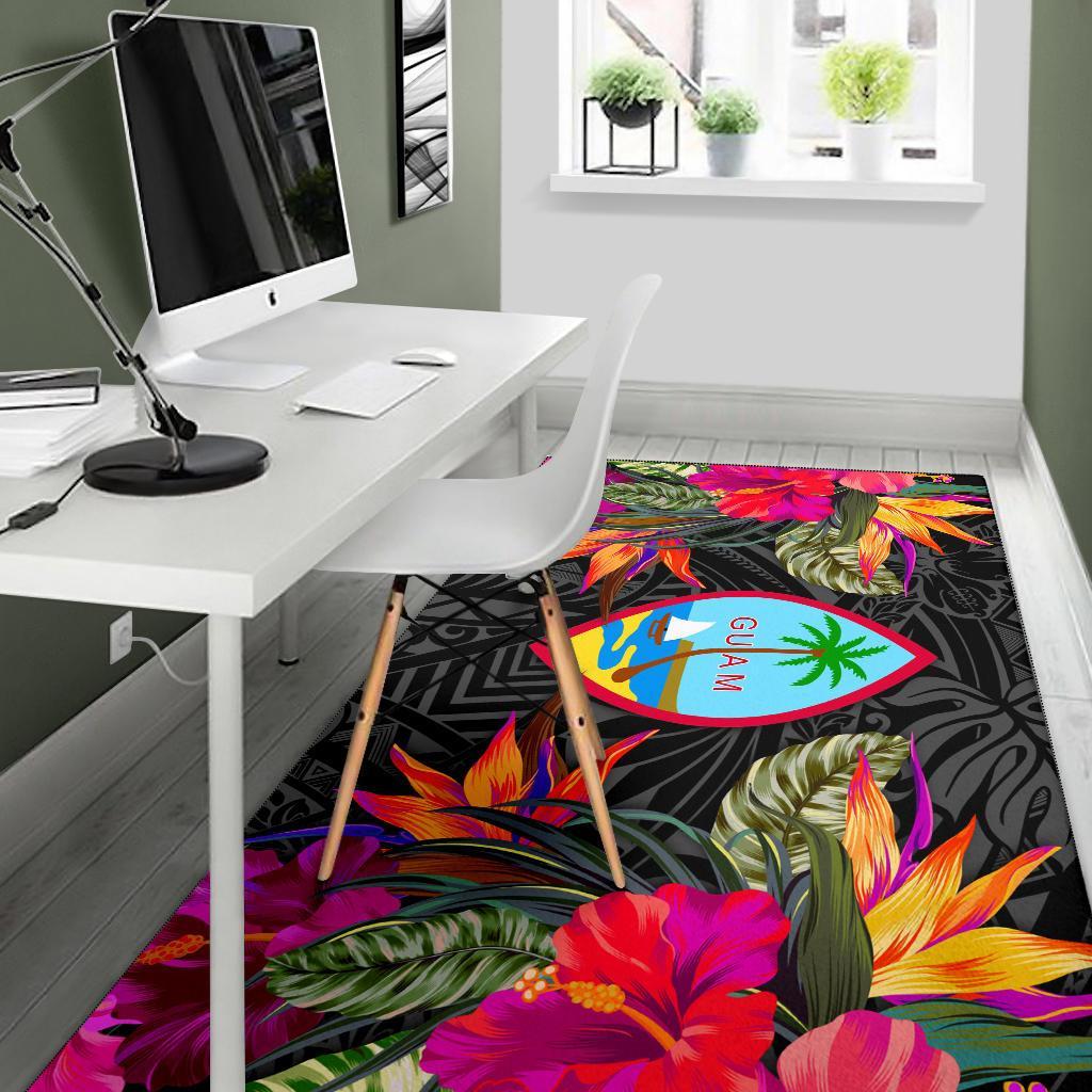Guam Area Rugs Hibiscus Polynesian Pattern - Polynesian Pride