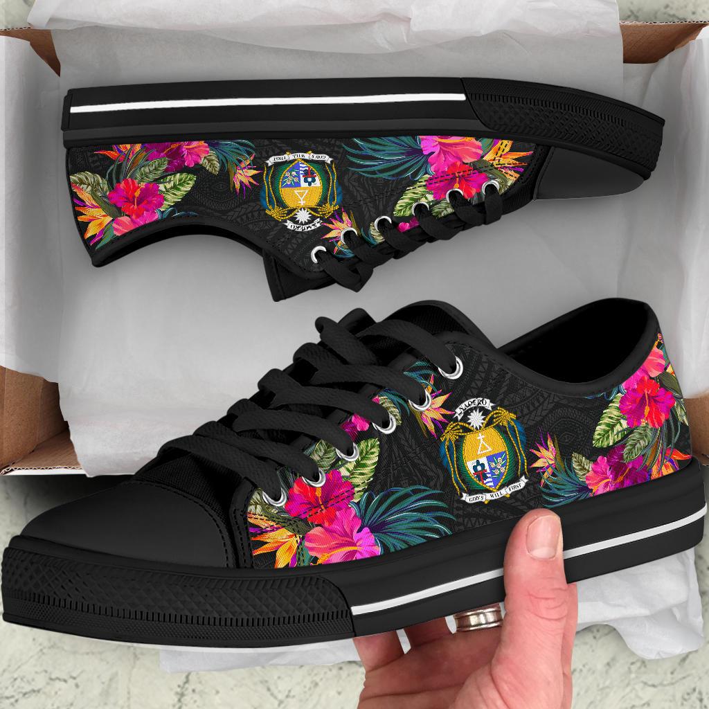 Nauru Low Top Shoe - Hibiscus Polynesian Pattern - Polynesian Pride