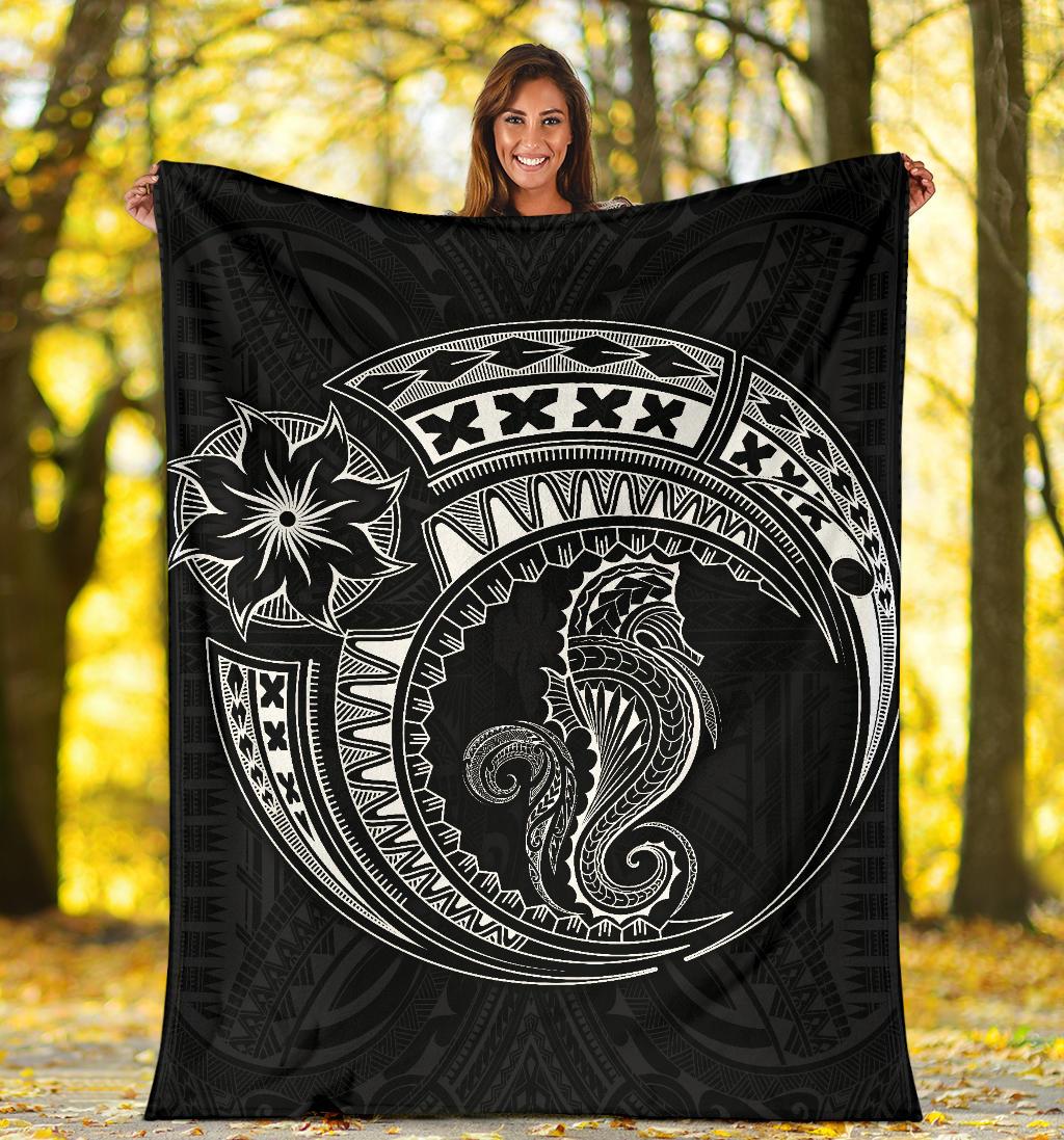 Seahorse Polynesian Blanket - Polynesian Tattoo Black - Polynesian Pride