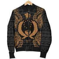 Pohnpei Polynesian Men's Bomber Jacket Map Gold - Polynesian Pride