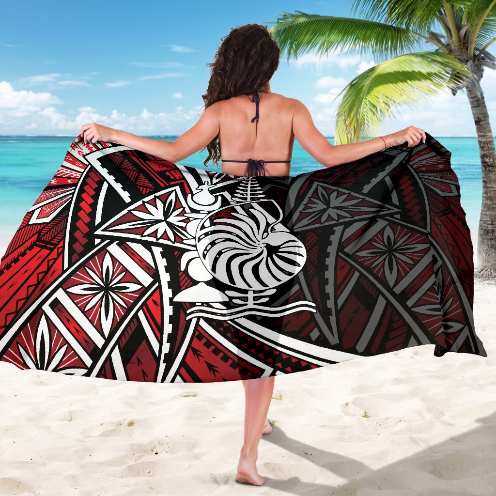 New Caledonia Sarong - Tribal Flower Special Pattern Red Color - Polynesian Pride