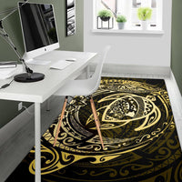 Hawaiian Map Turtle Polynesian Circle Rug AH - Polynesian Pride