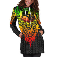 Tonga Polynesian Women's Hoodie Dress - Tattoo Pattern With Seal Reggae - Polynesian Pride