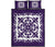 Hawaii Quilt Bed Set Royal Pattern - Purple And White
