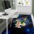 Cook Islands Polynesian Area Rug - Turtle With Plumeria Flowers - Polynesian Pride