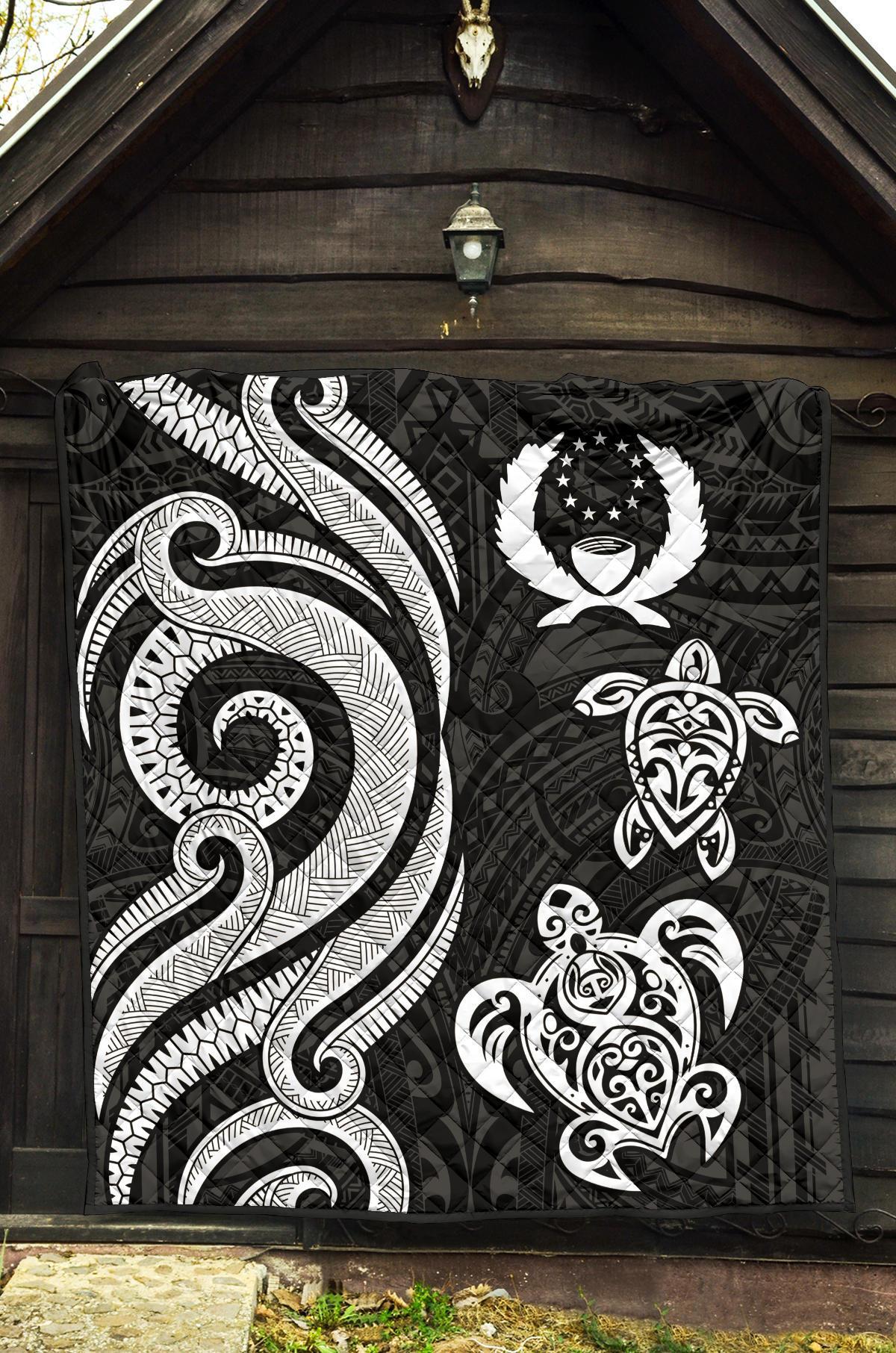 Pohnpei Premium Quilt - White Tentacle Turtle - Polynesian Pride