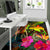 Papua New Guinea Polynesian Area Rug - Hibiscus and Banana Leaves - Polynesian Pride