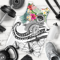 FSM Polynesian Men's Tank Top - Summer Plumeria (White) White - Polynesian Pride
