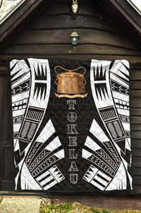 Tokelau Premium Quilt - Tokelau Coat Of Arms Polynesian White Tattoo - Polynesian Pride
